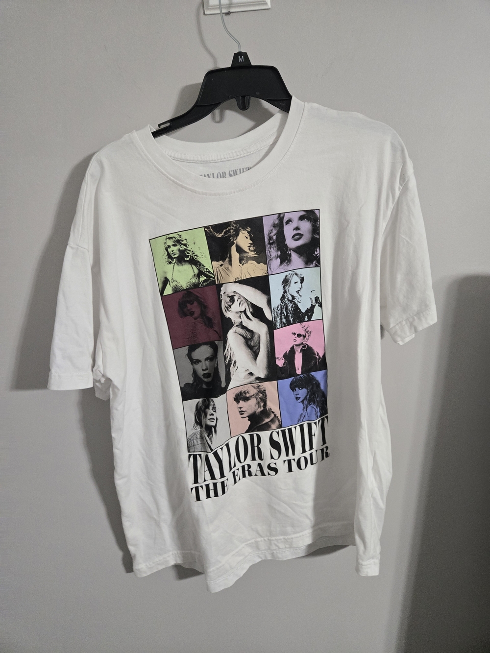 Taylor Swift White Short-Sleeve Multicolor Photo Grid Tee